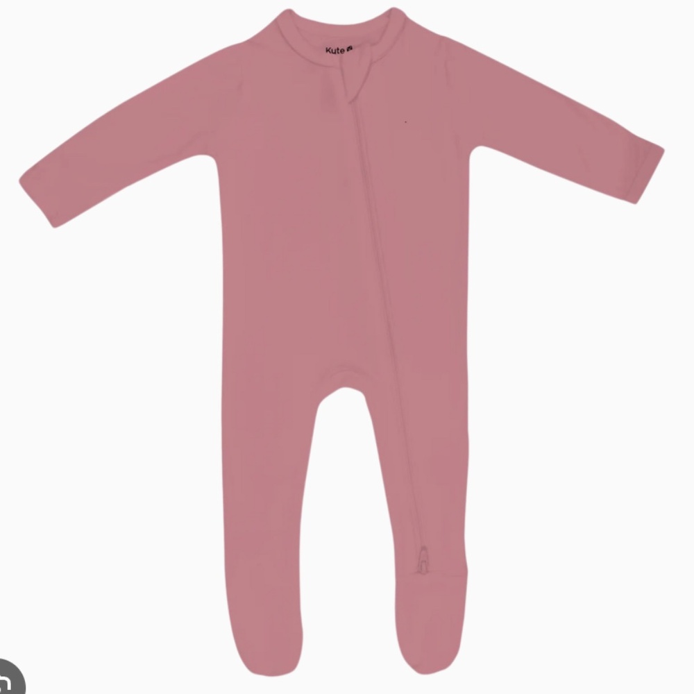 Kyte Baby Bamboo Zipper Footie – NB – Dusty Rose